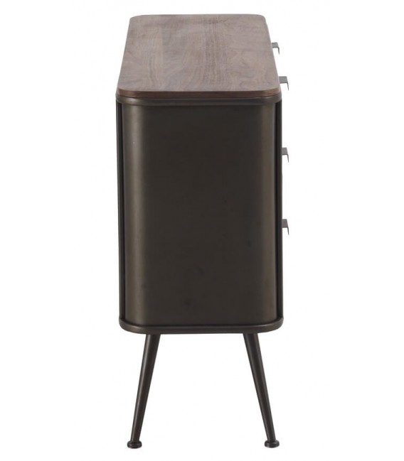 COMODA 120 X 36 BLUVIA METAL GRIS MADERA COLOR NOGAL