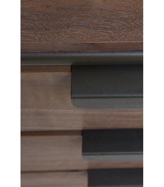 COMODA 120 X 36 BLUVIA METAL GRIS MADERA COLOR NOGAL