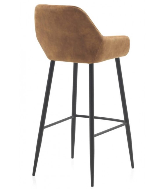 TABURETE 49 X 51 CELSIOR METAL NEGRO TELA MARRON