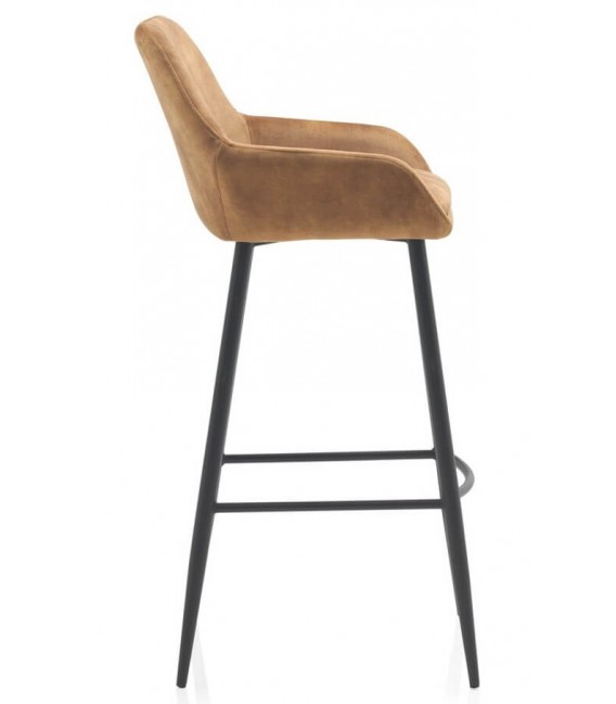 TABURETE 49 X 51 CELSIOR METAL NEGRO TELA MARRON