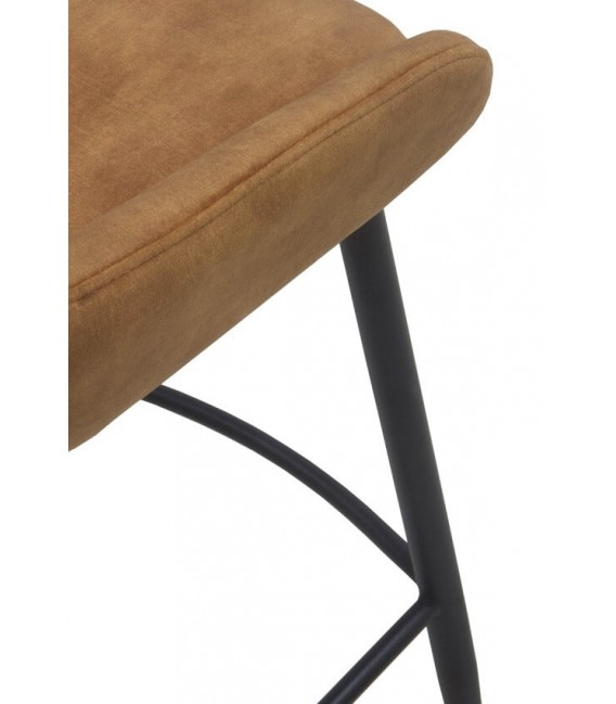 TABURETE 49 X 51 CELSIOR METAL NEGRO TELA MARRON