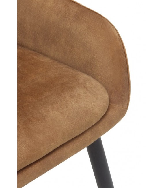 TABURETE 49 X 51 CELSIOR METAL NEGRO TELA MARRON