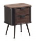 MESITA DE NOCHE 51 X 38 BLUVIA METAL GRIS MADERA COLOR NOGAL
