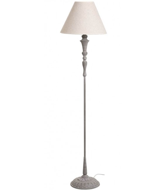 LAMPARA DE PIE 38 Ø RANTICA METAL GRIS PATINADO BLANCO