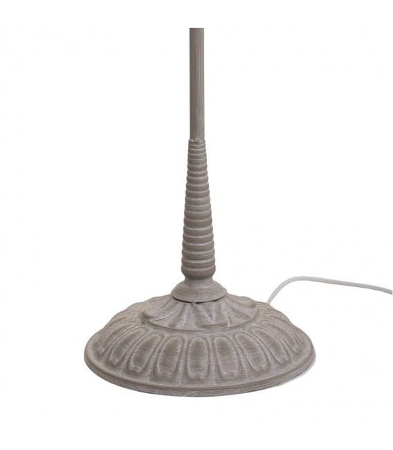 LAMPARA DE PIE 38 Ø RANTICA METAL GRIS PATINADO BLANCO