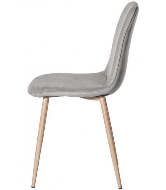 SILLA 45 X 55 LENTRIO TELA GRIS CLARO METAL IMITACION ROBLE