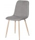 SILLA 45 X 55 LENTRIO TELA GRIS CLARO METAL IMITACION ROBLE