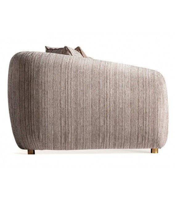 SOFA 230 X 115 DOLCEDO TAPIZADO COLOR TOPO ACERO DORADO