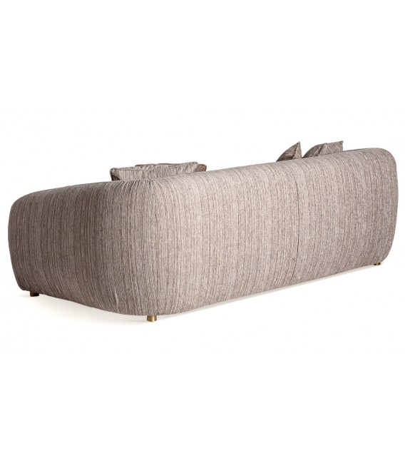 SOFA 230 X 115 DOLCEDO TAPIZADO COLOR TOPO ACERO DORADO