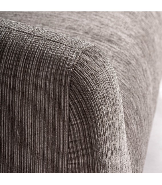 SOFA 230 X 115 DOLCEDO TAPIZADO COLOR TOPO ACERO DORADO