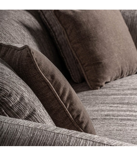 SOFA 230 X 115 DOLCEDO TAPIZADO COLOR TOPO ACERO DORADO