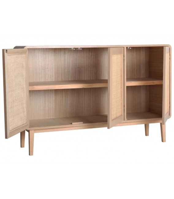 APARADOR 120 X 35 LARVIK MADERA Y RATAN NATURALES