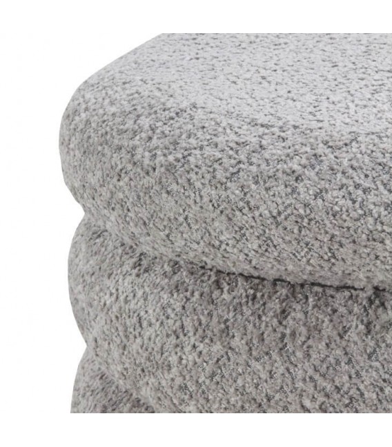 PUF 40 Ø MUELLE METAL NEGRO TELA BOUCLE GRIS