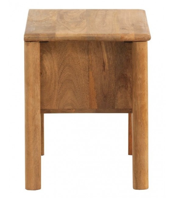 MESITA DE NOCHE 50 X 40 BLESMU MADERA MANGO NATURAL BLANCO Y GRIS