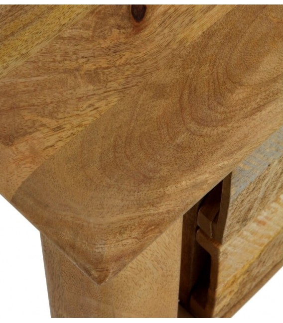 MESITA DE NOCHE 50 X 40 BLESMU MADERA MANGO NATURAL BLANCO Y GRIS