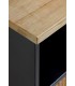 APARADOR 148 X 35 PRETOR MADERA NATURAL METAL NEGRO Y CRISTAL