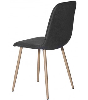 SILLA 45 X 55 LENTRIO TELA GRIS OSCURO METAL IMITACION ROBLE