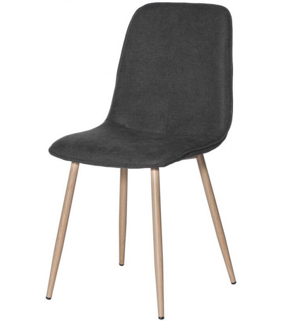 SILLA 45 X 55 LENTRIO TELA GRIS OSCURO METAL IMITACION ROBLE