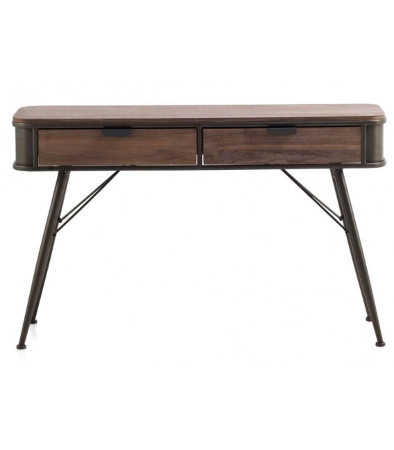 CONSOLA 121 X 33 BLUVIA METAL GRIS MADERA COLOR NOGAL