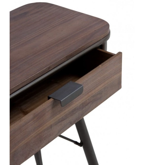 CONSOLA 121 X 33 BLUVIA METAL GRIS MADERA COLOR NOGAL