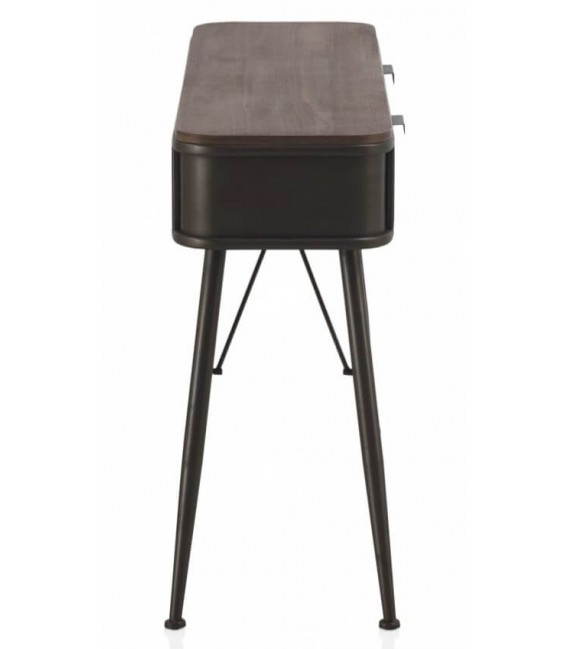 CONSOLA 121 X 33 BLUVIA METAL GRIS MADERA COLOR NOGAL