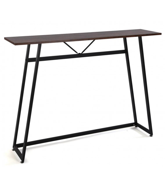 CONSOLA 120 X 30 CRITAL METAL NEGRO MADERA  MELAMINA NOGAL