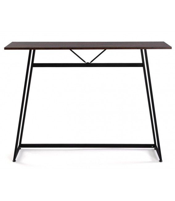 CONSOLA 120 X 30 CRITAL METAL NEGRO MADERA  MELAMINA NOGAL