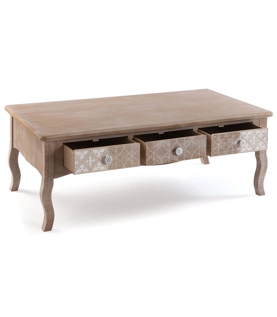 MESA DE CENTRO 110 X 60 LYRA MADERA NATURAL BLANQUEADA