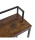 CONSOLA 110 X 30 TROJA METAL NEGRO MADERA MELAMINA NOGAL