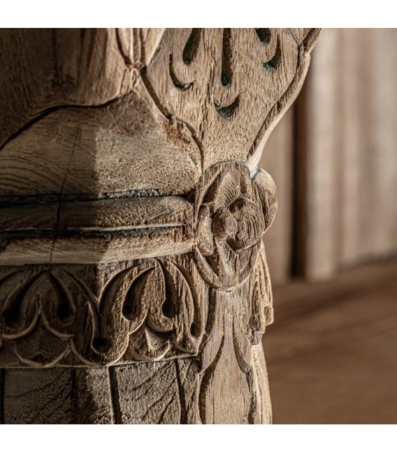 LIBRERIA 120 X 50 TEDIM MADERA NATURAL TALLADA PIEZA UNICA