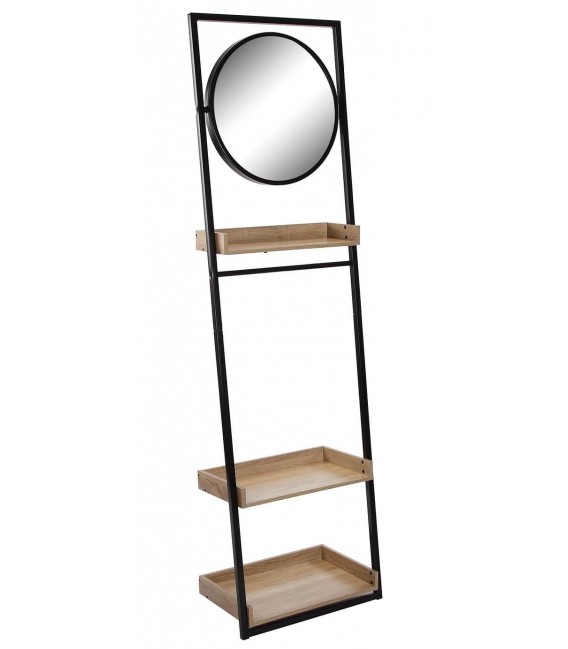 ESTANTERIA 52 X 31 RANTA MADERA MDF IMITACION ROBLE METAL NEGRO