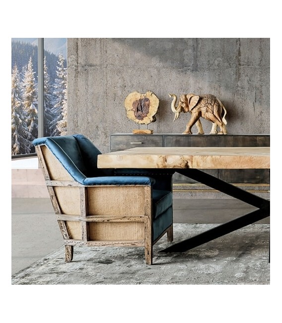 FIGURA ESCULTURA 66 X 33 ELEFANTE MADERA NATURAL TALLADA