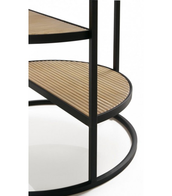 MESITA AUXILIAR 48 Ø ONALSI MADERA NATURAL METAL NEGRO