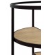 MESITA AUXILIAR 48 Ø ONALSI MADERA NATURAL METAL NEGRO