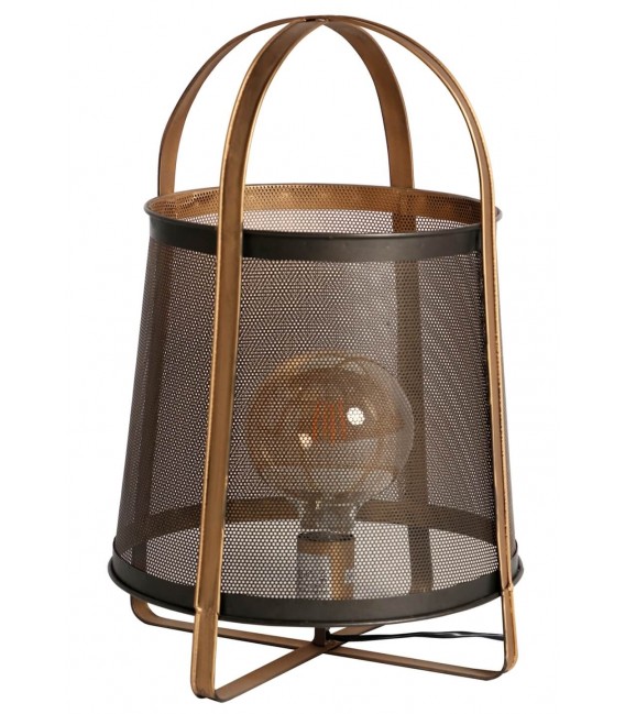 LAMPARA DE SOBREMESA 32 Ø KAFI METAL DORADO VINTAGE