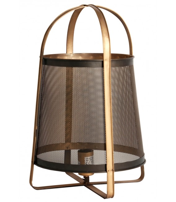 LAMPARA DE SOBREMESA 32 Ø KAFI METAL DORADO VINTAGE