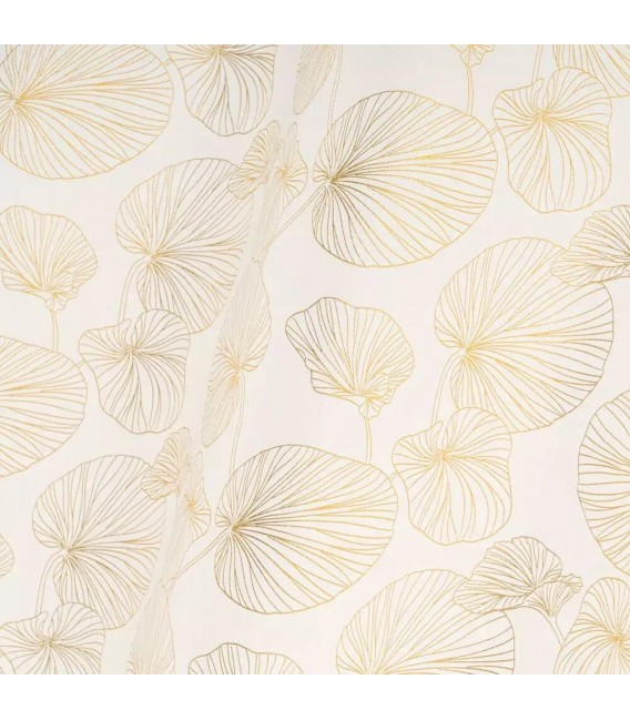 CORTINA 140 X 260 EUVA LONETA IMPRESA BLANCA Y DORADO