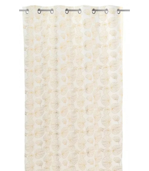 CORTINA 140 X 260 EUVA LONETA IMPRESA BLANCA Y DORADO