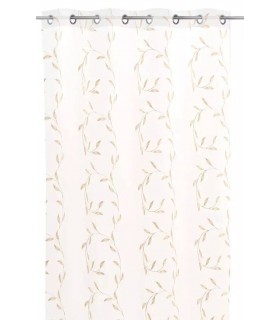 CORTINA VISILLO 140 X 260 PRETTY BORDADA BLANCO Y MARRON