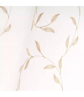 CORTINA VISILLO 140 X 260 PRETTY BORDADA BLANCO Y MARRON