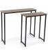 SET CONSOLAS 90 X 25 SIAMES METAL NEGRO MDF ROBLE NATURAL