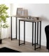 SET CONSOLAS 90 X 25 SIAMES METAL NEGRO MDF ROBLE NATURAL