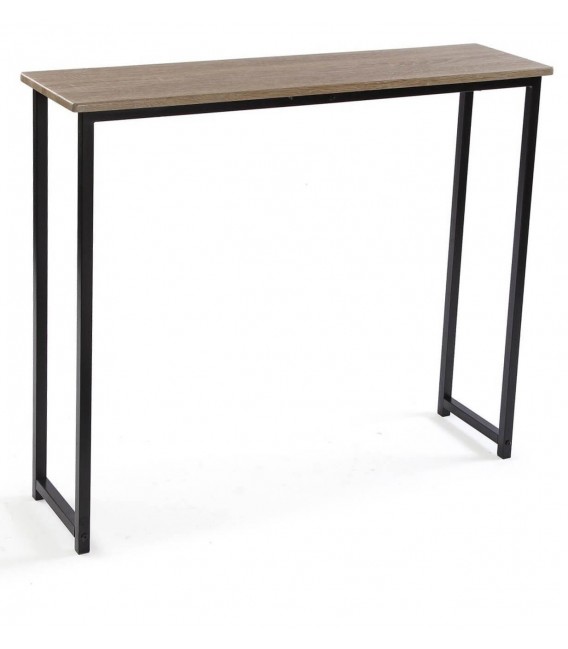 SET CONSOLAS 90 X 25 SIAMES METAL NEGRO MDF ROBLE NATURAL