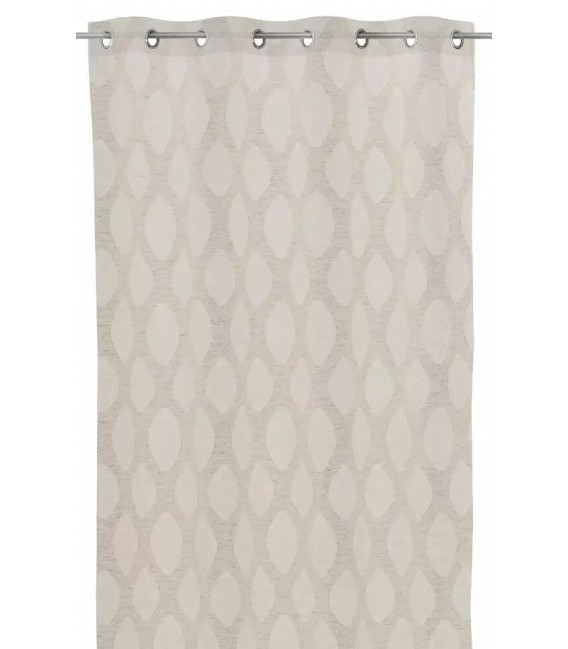 CORTINA 140 X 260 OVALOS TEJIDO BEIGE