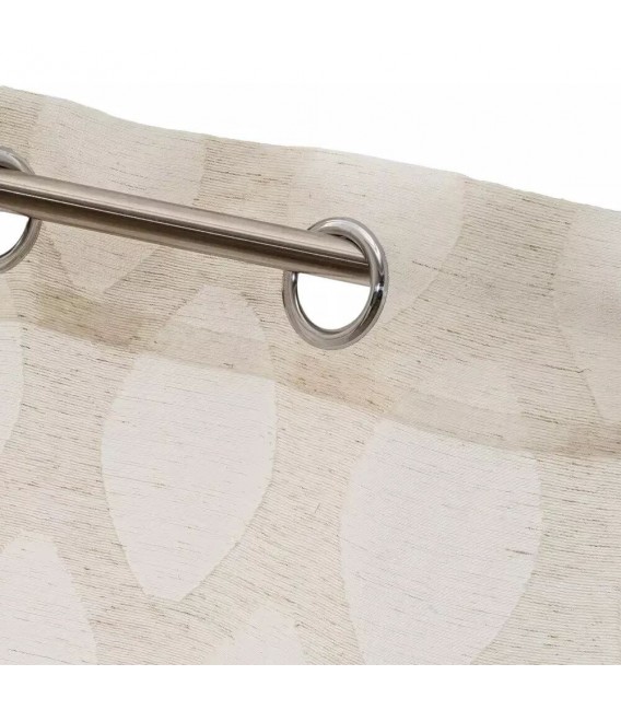 CORTINA 140 X 260 OVALOS TEJIDO BEIGE