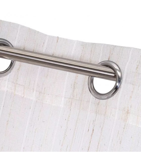 CORTINA 140 X 260 RAYADO TEJIDO BEIGE Y CRUDO