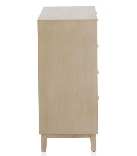 COMODA 80 X 40 BASTIAN MADERA NATURAL METAL DORADO