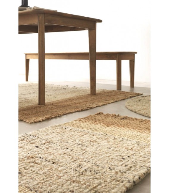 ALFOMBRA 210 X 150 MARRIC YUTE Y LANA TONOS MARRONES