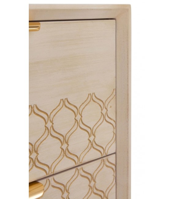 MESITA DE NOCHE 48 X 34 BASTIAN MADERA NATURAL METAL DORADO