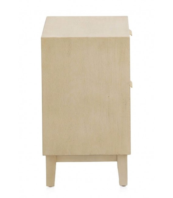 MESITA DE NOCHE 48 X 34 BASTIAN MADERA NATURAL METAL DORADO